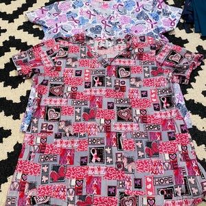 Breast Cancer Awareness Scrub Tops